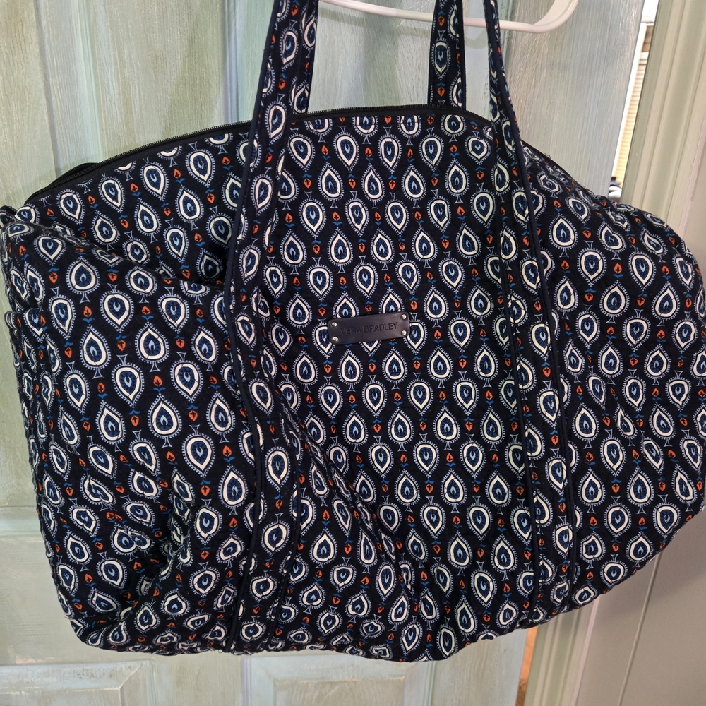Vera Bradley Navy and White Paisley Tote